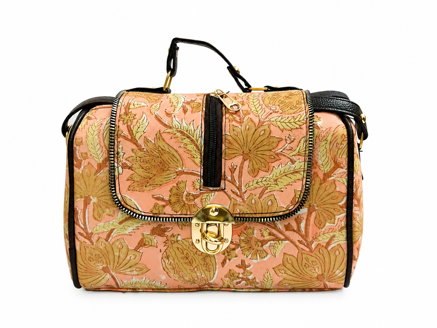 Handcrafted Jaipuri Printed Cotton Regular Size Sling Hand Bag for Women and Girls