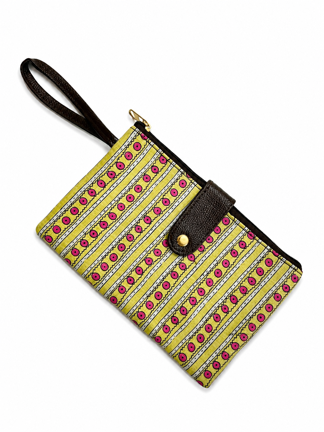 Premaium Handmade Jaipuri Printed Cotton Pouch for Women and Girls- Printed Yellow pattern