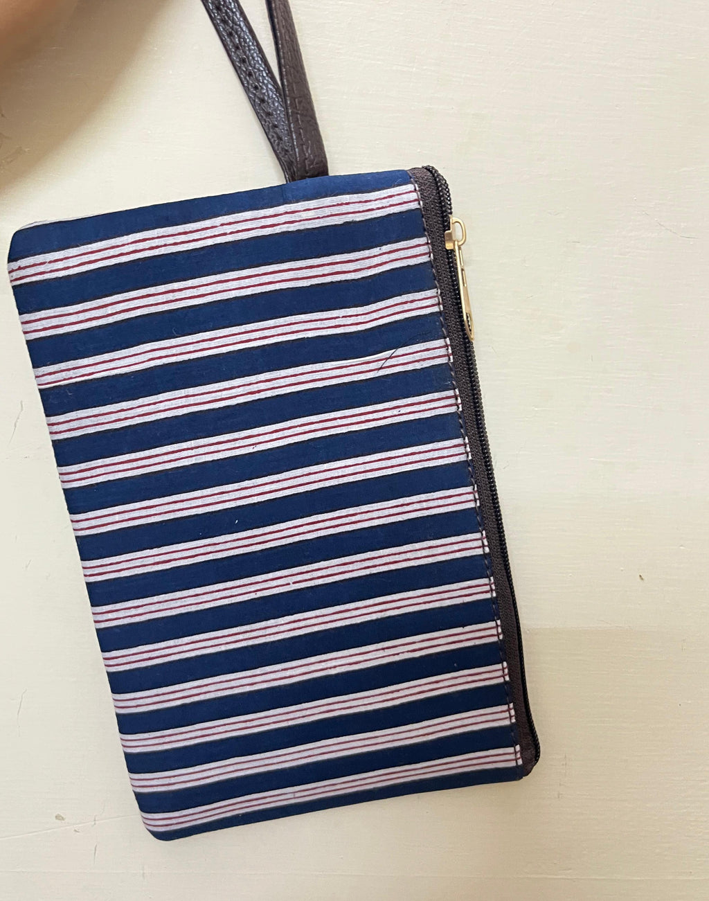 Premium Handmade Jaipuri Printed Cotton Pouch for Women and Girls- Printed Blue