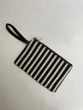 Premium Handmade Jaipuri Printed Cotton Pouch for Women and Girls- White Black Line Pattern