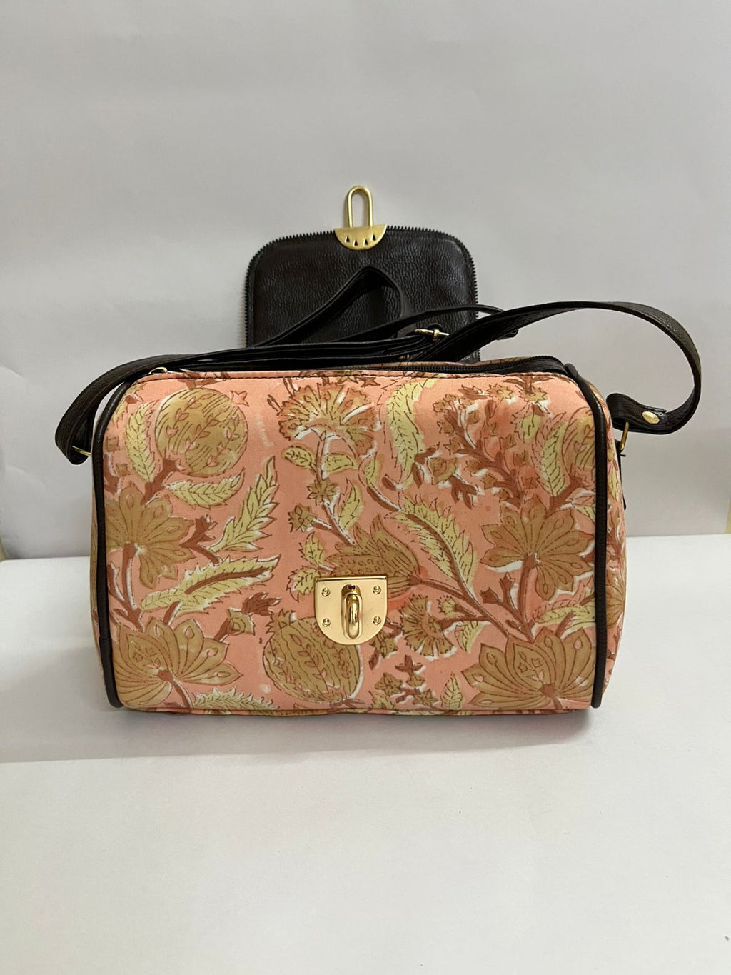 Handcrafted Jaipuri Printed Cotton Regular Size Sling Hand Bag for Women and Girls