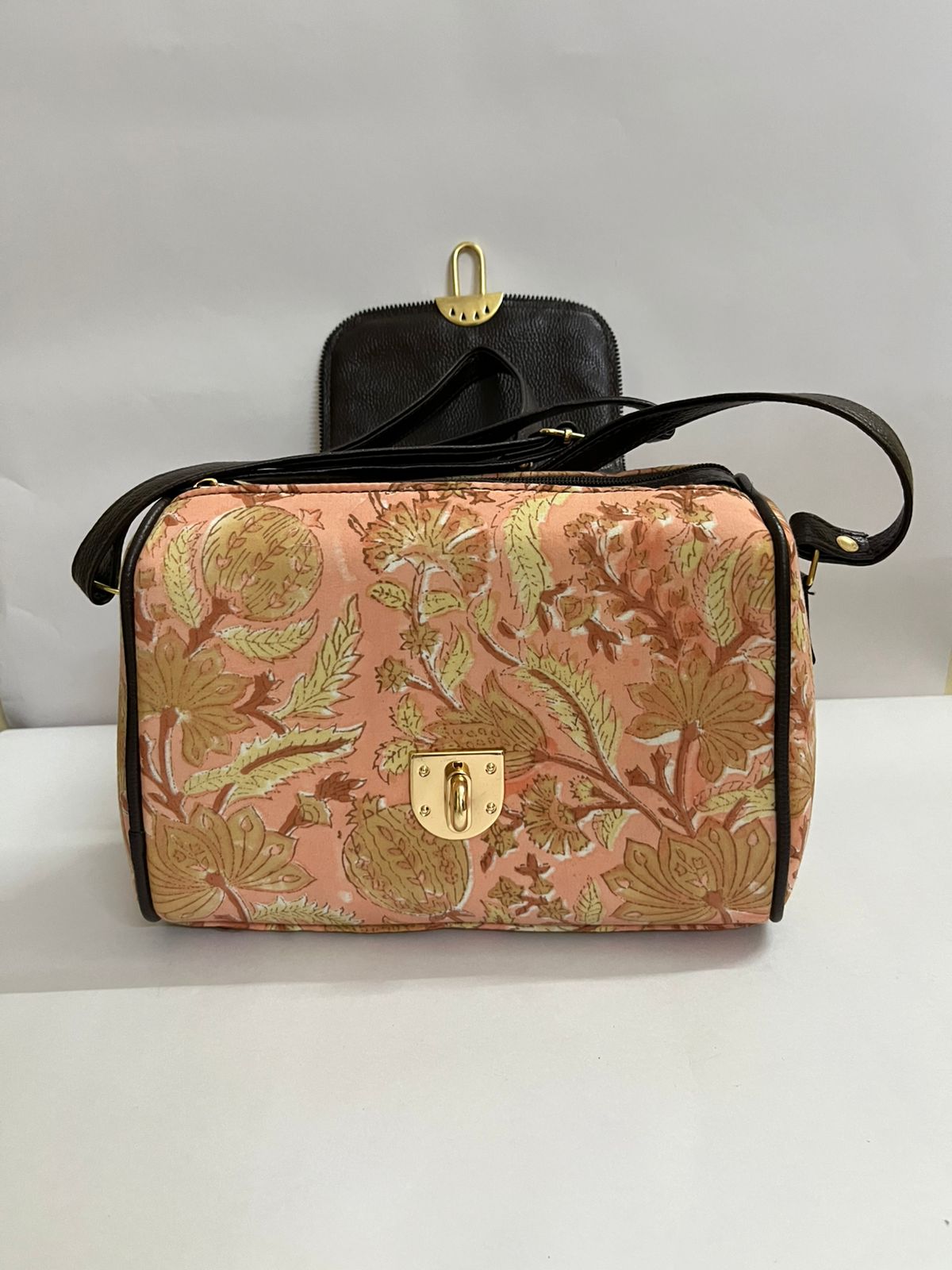 Handcrafted Jaipuri Printed Cotton Regular Size Sling Hand Bag for Women and Girls