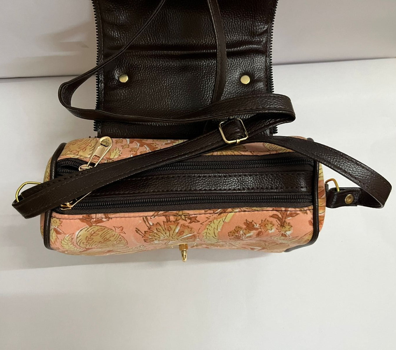 Handcrafted Jaipuri Printed Cotton Regular Size Sling Hand Bag for Women and Girls