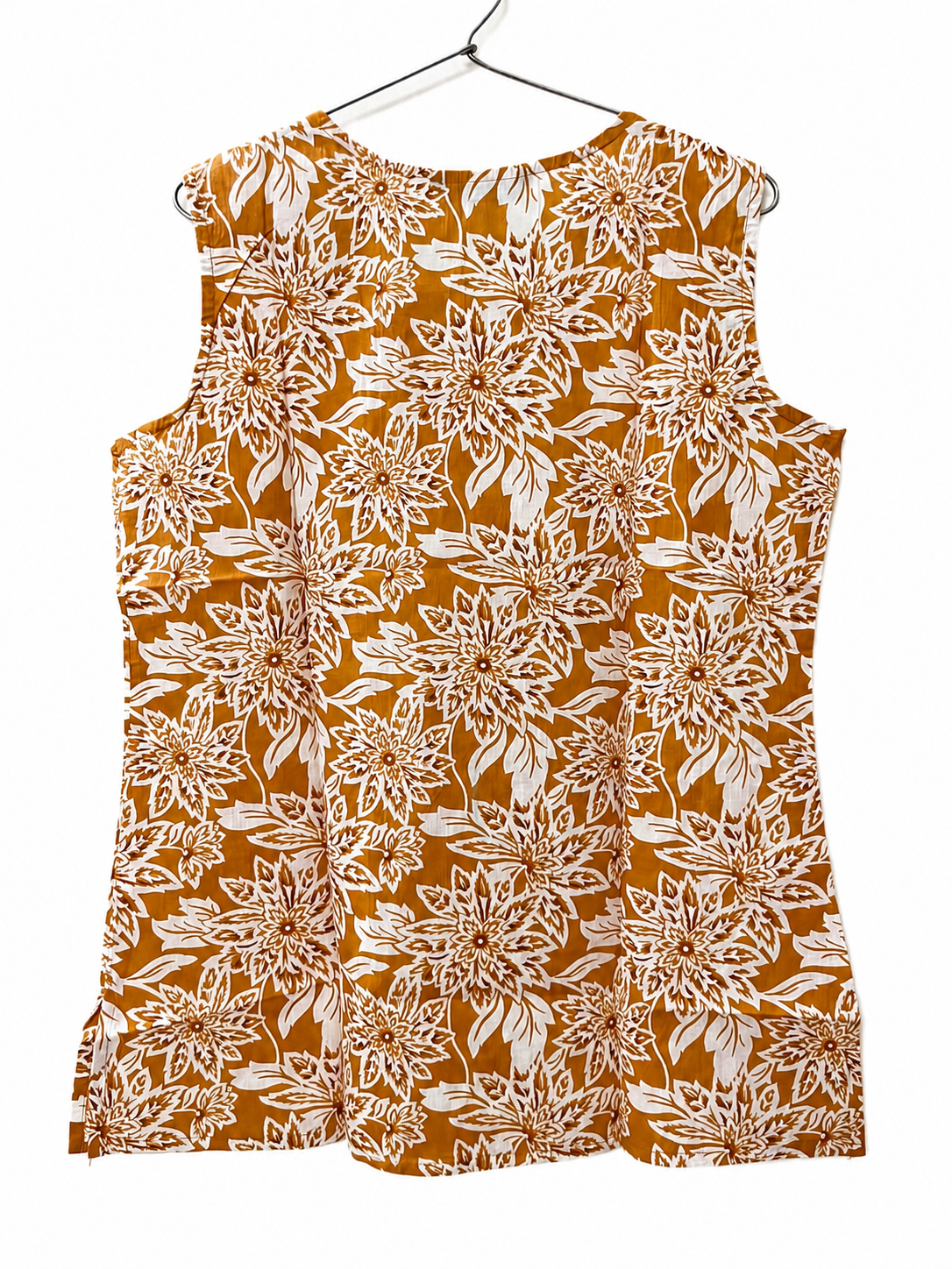 Jaipuri Printed Cotton Sleeveless Short Kurti