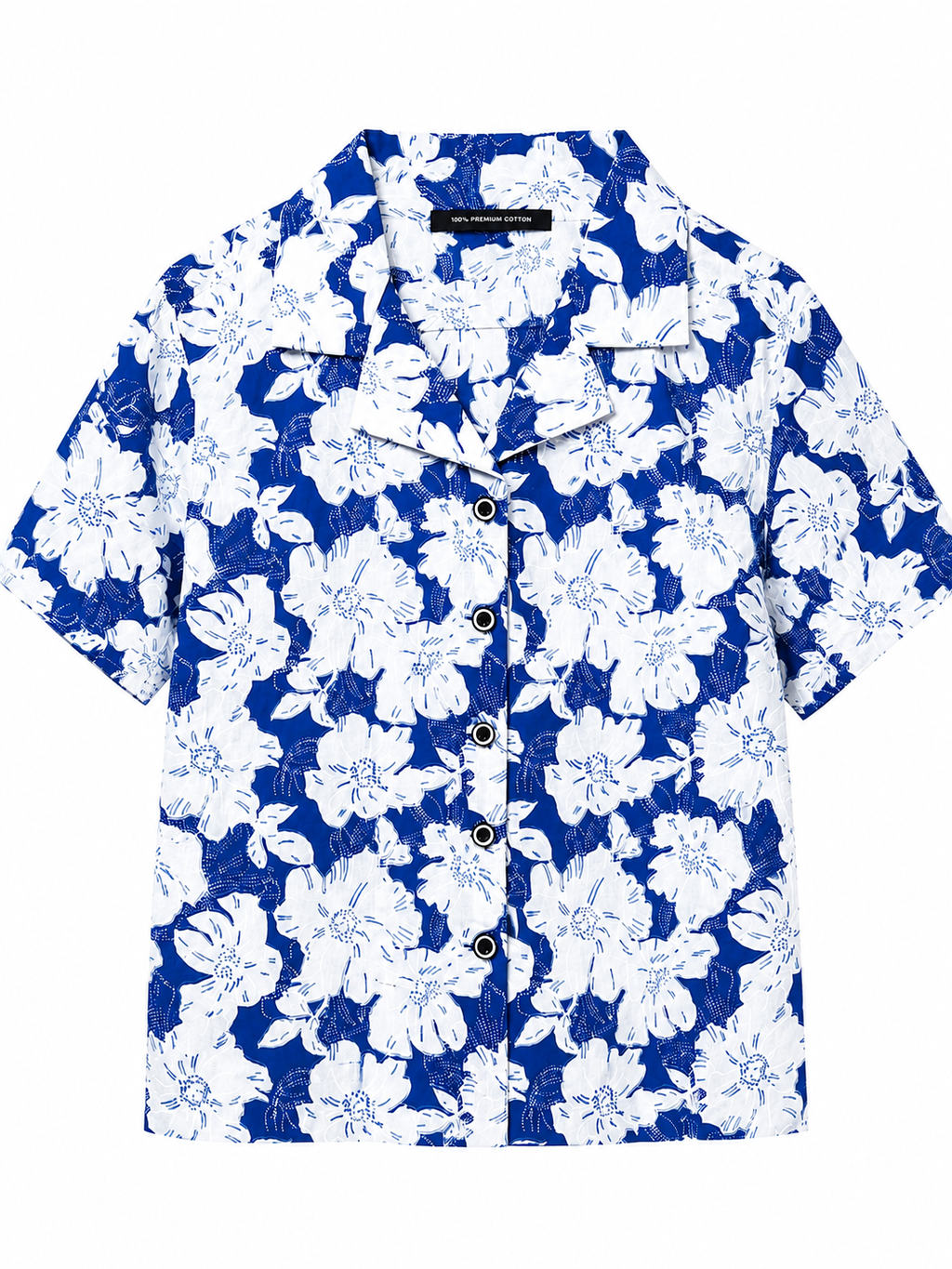 Jaipuri Printed Cotton Crop top or Girls and Women - Blue Floral Printed