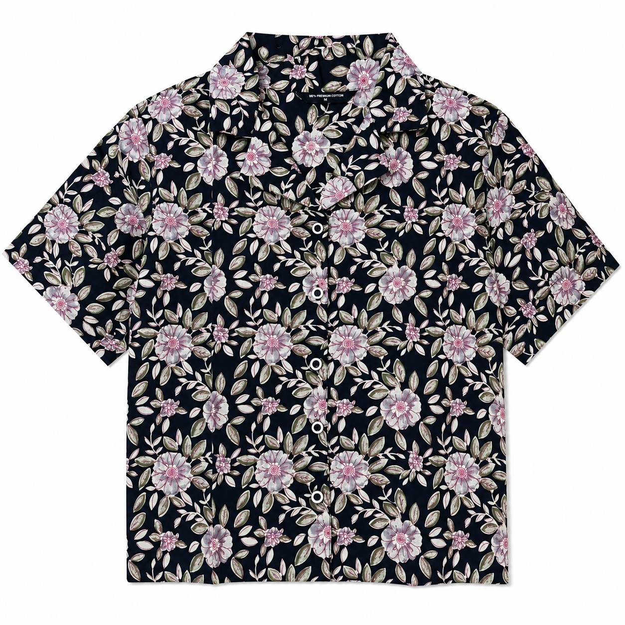 Jaipuri Printed Cotton Crop top or Girls and Women - Black Floral Printed